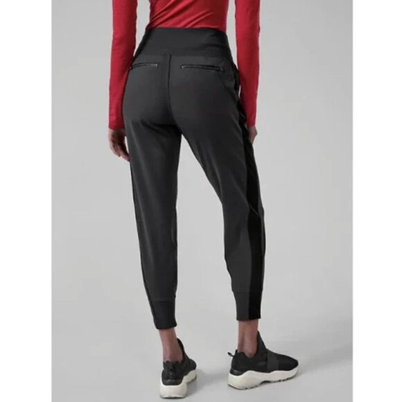 ATHLETA Venice Velvet Stripe Jogger Pants in Black, size L - Picture 5 of 11